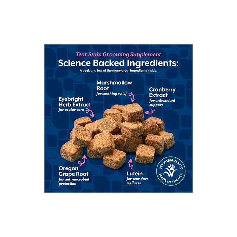 NaturVet 79903693 Tear Stain Plus Lutein 70 Count Soft Chew