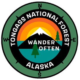 Tongass National Forest Alaska - Wander Often - 3.5" Window Car Truck Decal Sticker Vacation Souvenir Travel Adventure Novelty Theme