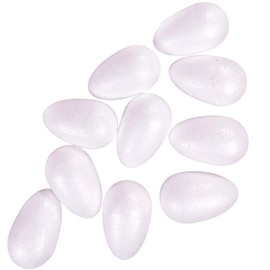 10 8cm Polystyrene Eggs for Easter Crafts & Art - A Pack of Large 3-Dimensional Polystyrene Eggs for Craft 8cm 80x55mm Sized Styrofoam Eggs to Paint for Easter.