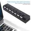 USB Hub 3.0 7‑Port High Speed Splitter Individual Switches Power