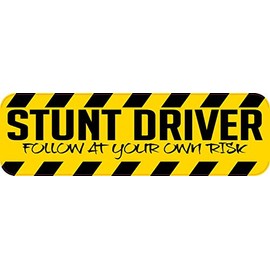 StickerTalk Stunt Driver Magnet, 10 inches by 3 inches