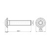 A2 Stainless Steel Flanged Button Head Screws Bolts Allen Socket