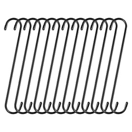 Belit 12 Pack Heavy Duty S Hooks for Hanging, 12 inch Extra Large S Hooks for Hanging Plant, Tree Branch, Bird Feeder, Pots and Pans Closet, Garden Pergola Indoor Outdoor Uses