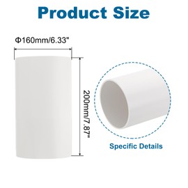 PATIKIL 6.3 Inch Round Plastic Duct Pipe Connector 8 Inch Long Duct Exhaust HVAC Ventilation Tube Ducting Extension for Dryer Vent Connection Extraction Heating Cooling Pipe Lines