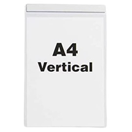 Beaverswood Industrial Strength Clear Pocket - Magnetic Document Holder, Magnetic Display Board - H.220 x W.310mm - A4 Vertical - Pack of 10
