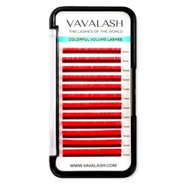 Colored Lash Extensions 0.07mm D Curl Red Individual Volume Lashes Extensions 8-15 Mix Length Color Eyelash Extensions for Salon (Red 0.07-D, 8-15mm)