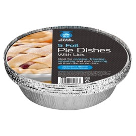 Homeshopa Aluminum Foil Pie Pan, 10 Pack Disposable Round Foil Flan Trays with Paper Lids, Durable Baking Dishes for Pie, Fruit Tarts, Quiche, Food Storage Takeaway Containeres, Oven & Freezer Safe