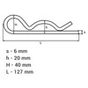 SKIR'CO (Pack of 2) 6mm Galvanised Steel Spring Cotter Pins