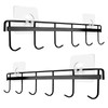 WOOPSOO 2 Pack Kitchen Adhesive Wall Hooks Rack Rail,Spoon Hanger