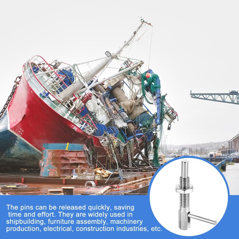 sourcing map 4Pcs Retractable Indexing Plunger Pin, M6 L Spring