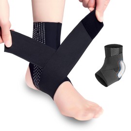 Upgraded Ankle Brace, Ankle Sprain, Tendonitis and Arthritis Foot Brace, Adjustable Breathable Compression Ankle Brace, Ankle Support Stabilizer Wrap (Men's 5-7/Women's 6-8)