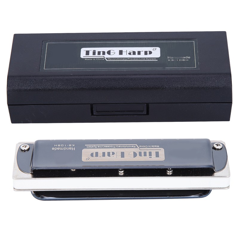 Blues Harp Harmonica 10‑Hole Professional Mouthorgan G Key Gifts Stainless