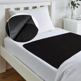 HUNAIGEE Waterproof Incontinence Pads Bed Pads for Adults Absorbent Seat Protector Pads Chuck Pads Washable Reusable Incontinence Bed Pads for Wheelchair Recliners (35x60inch) Black