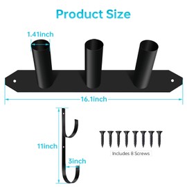 Jantens Swimming Pool Accessory and Equipment Organizer, Pool Maintenance Tool Organizer for Pool Vacuum, Skimmer Net, Hose, Telescopic Pole and More Above Ground Pool Accessories, Black, A&EO02