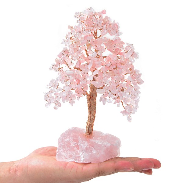 KALIFANO Premium Natural Rose Quartz (414 Gemstone Count) Chakra Crystal