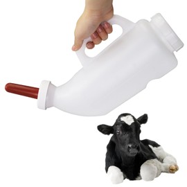 Calf Bottle 2.6 Quart Horizontal Calf Milk Feeding Bottle with Hand Grip Handle for Calves and Livestock Care