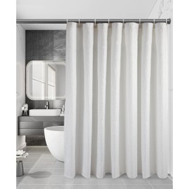 Violet Linen Vintage Silver Metallic Foil Resin Pattern, Polyester, Heavyweight, Silver Metalic Shine, Luxurious Damask Jacquard Fabric, Waterproof, Maganatic Hem, Soft Microfiber Cloth Shower Curtan