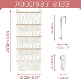 DOEGUAIY Stuffed Animal Storage Hammock or Net Large Boho Toy Hammock Net with 4 Layers for Stuffed Animals Hammock Corner Hanging Over Door Organizer for Small Stuffed Animal Net