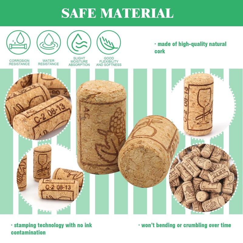 Yauhar 100Pcs #8 Natural Wine Corks Bulk Set, 7/8" x