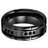 TUTISS 8mm Black Tungsten Rings for Men Women Eternity Engagement