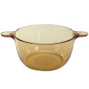 Visions 1055279 VS2.5 2.5qt/2.4L Amber Glass Ceramic Round Stewpot