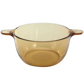 Visions 1055279 VS2.5 2.5qt/2.4L Amber Glass Ceramic Round Stewpot
