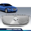 PIT66 Upper Front Mesh Grille W/Emblem Compatible with Jaguar XF