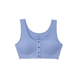 Inujirushi Honpo BR1697 Maternity Nursing Bra, Organic Cotton, 100% Cotton, Skin-friendly, Half Top, Inner Bra, Open Front, Nursing Bra, M Blue,