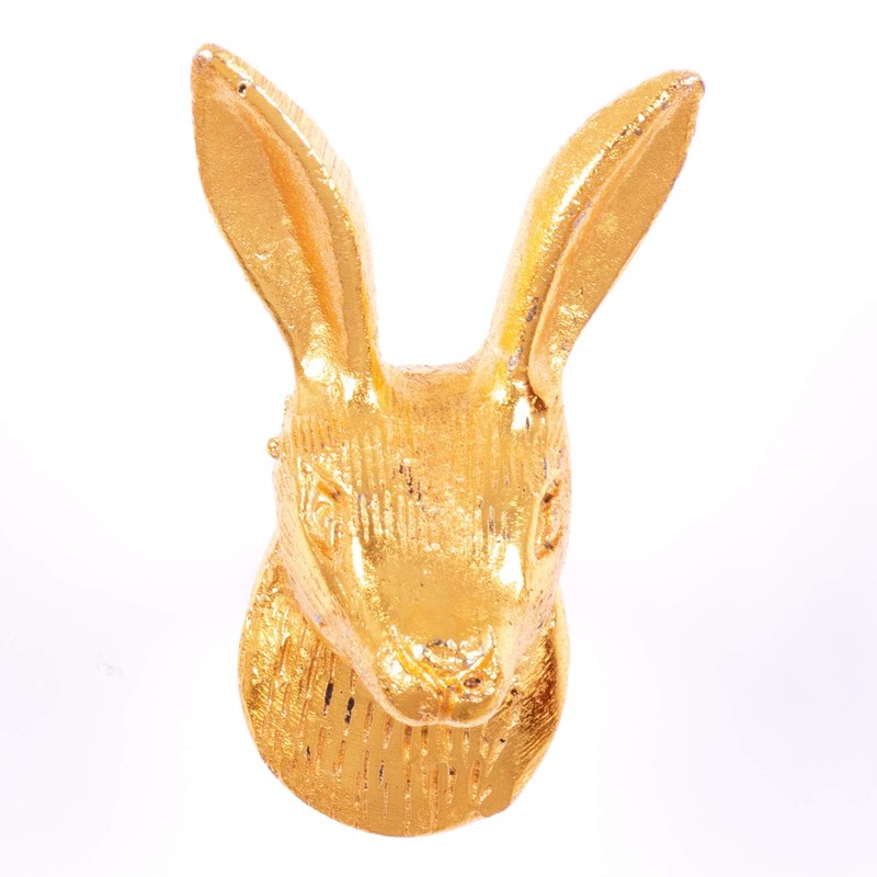 ETHNICITI Hare Head Gold Metal Vintage Knob Pull Handle Drawer