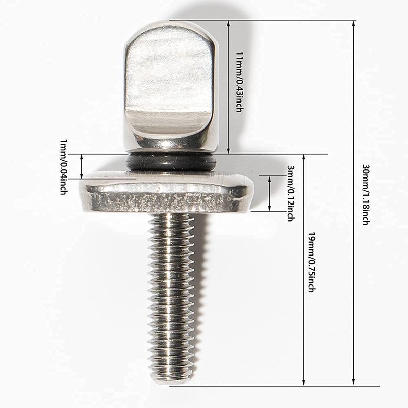 HEYTUR No Tool Stainless Steel Fin Screw for Longboard and