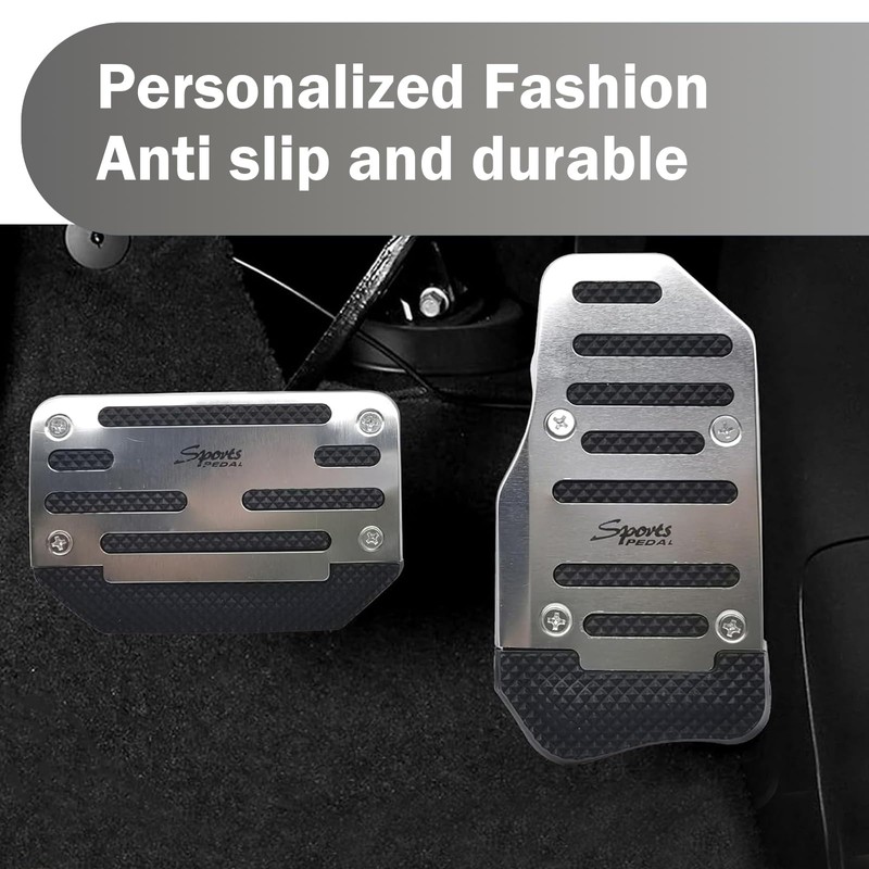Anyhut 2 PCS Non-Slip Pedal Pads Set, Alloy & Rubber