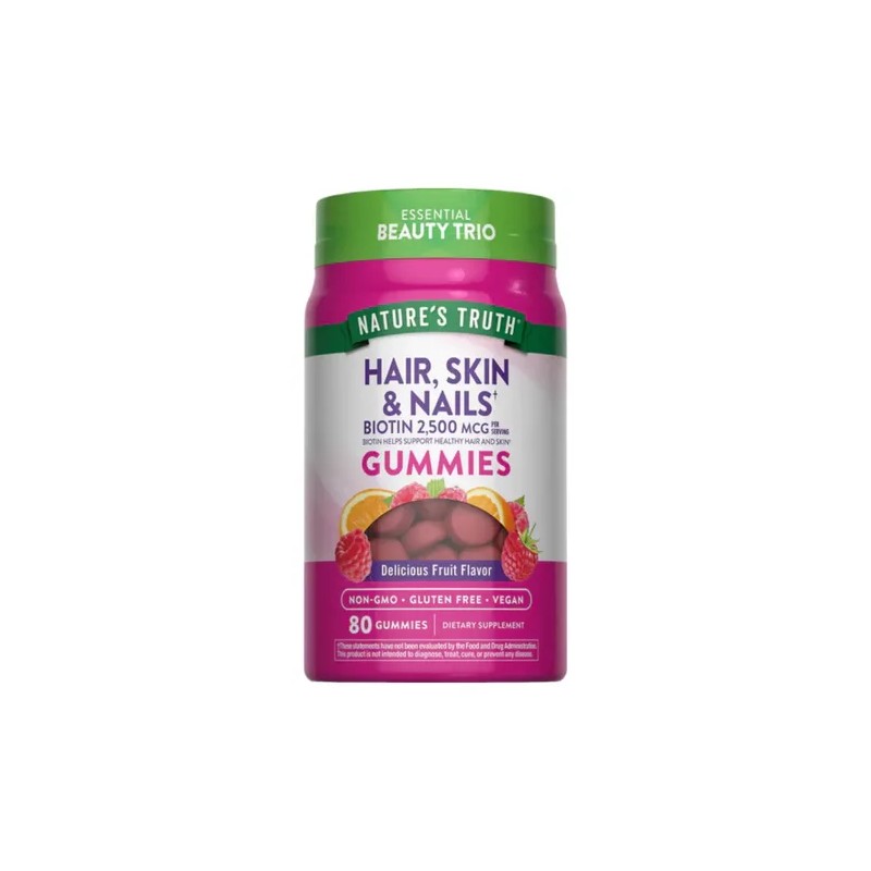 Gomitas Veganas Biotina Natures Truth Cabello Piel Uñas 80 Porciones