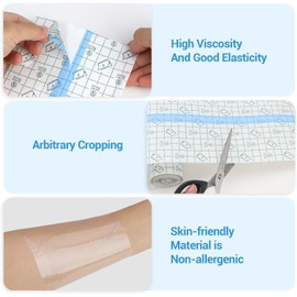 Tattoo Folie 15 cm x 2 m - Wasserdichtes Duschpflaster für die Tattoo-Heilung - Transparente Bandage aus PET und PU-Folie - Atmungsaktiv und Hautfreundlich - Schutz vor Wasser, Schmutz und Infektionen