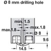 GEFONG Mini Hinges Barrel Hinge 8 mm for Cabinet Door