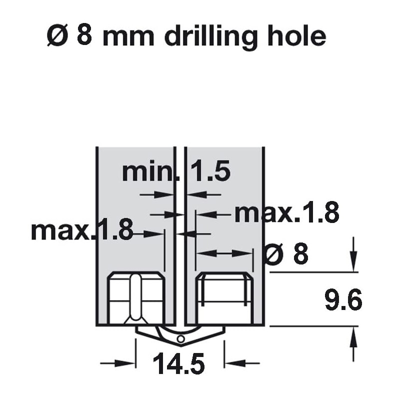 GEFONG Mini Hinges Barrel Hinge 8 mm for Cabinet Door