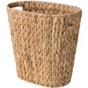 StorageWorks Wicker Waste Basket, Handwoven Water Hyacinth Trash Can with