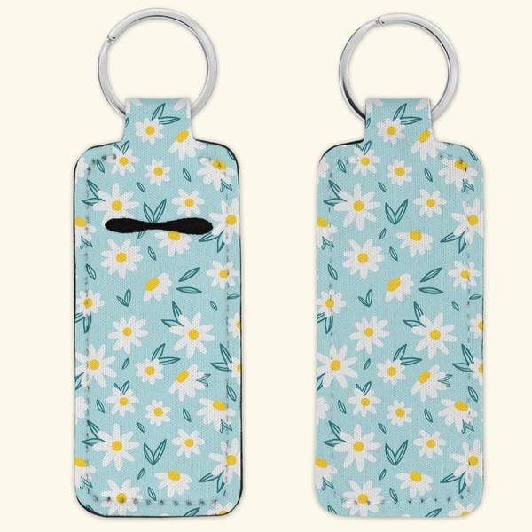 Cute Floral Flowers, Retro Boho, Y2K Pattern Lipstick Chapstick Holder