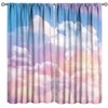 Clouds Curtains,Pink Dream Stars Clouds Print Home Decor Bedroom Living Room Window Treatment 2 Panels Set Total Size 42" W X 45" L Inch