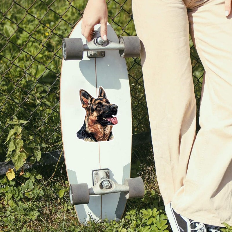 Large 210mm 'German Shepherd Side Profile' Permanent Sticker Decal for