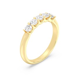 GILDED 1/2 ct. T.W. Lab Grown Diamond (SI1-SI2 Clarity, F-G Color) and 14K Gold Plating Over Sterling Silver Anniversary Band Ring