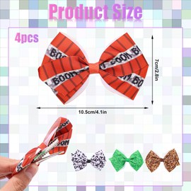 4pcs Pixel Hair Bows for Girls, Colorful Hairclips with Alligator Clips Fun Pixel Bow Hair Accessories Perfect Party Favors and Everyday Accessories for Kids Women Gifts