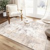 WondRg 3x4 Washable Area Rug Beige Grey Abstract Entryway Office