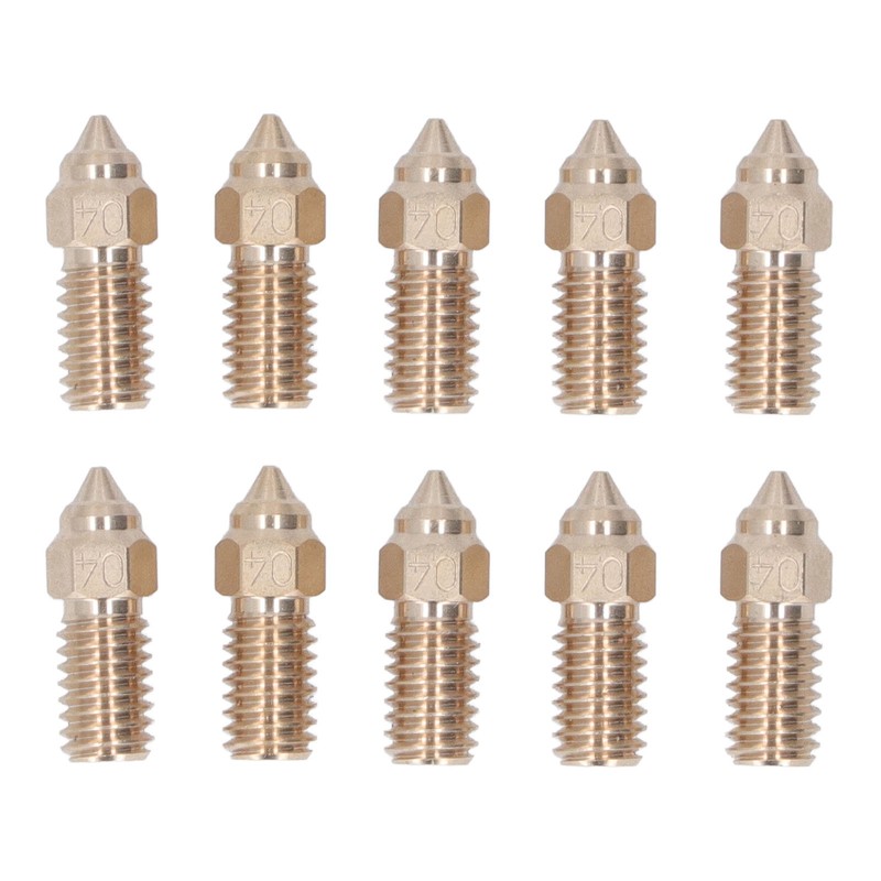 10 Pcs 3D Printer Nozzle Brass 0.4mm M6 High Flow