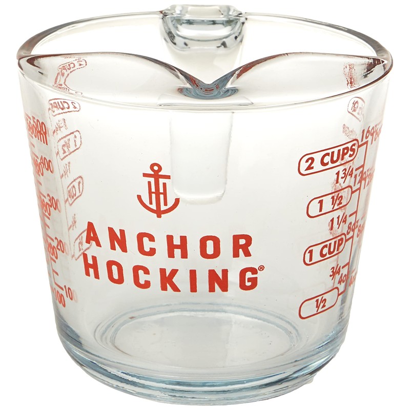 Anchor Hocking Glass Open Handle Measuring Cup, 16 oz
