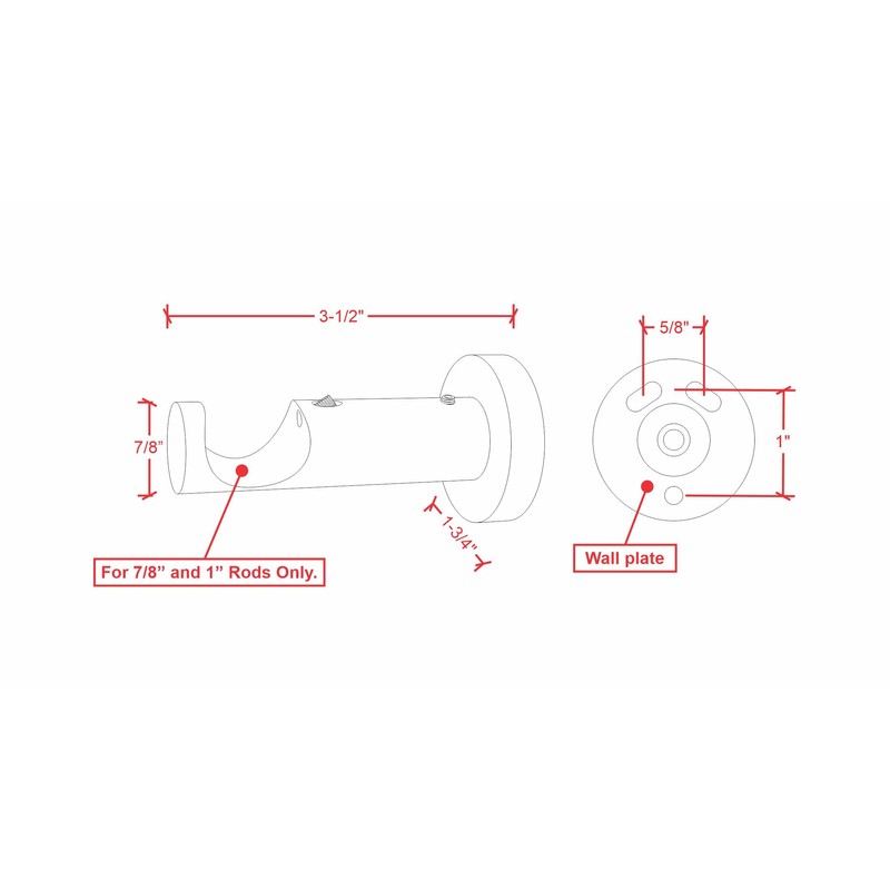 Ivilon Ceiling or Wall Mount Curtain Rod Brackets Holders for