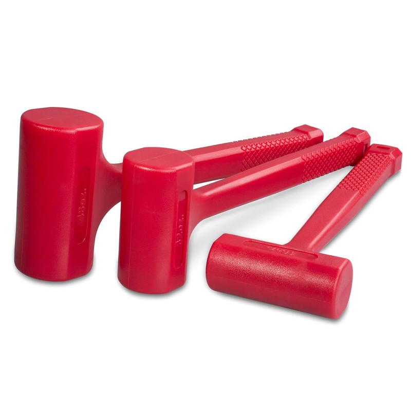 3-Piece Premium Dead Blow Hammer and Unicast Mallet Set -