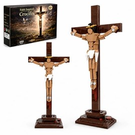 Jesus Cross Building Set, 340PCS Christian Crucifixion Building Blocks for Adults and Teens, Bible Story Display Model, Religious Decor Gift for Home, Office and Church