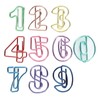 100Pcs Number Shape Paper Clips Funny Cute Rich Colors Bookmark