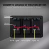 Ameribox 3 Gang Toggle Rocker Switch Panel Green LED Light