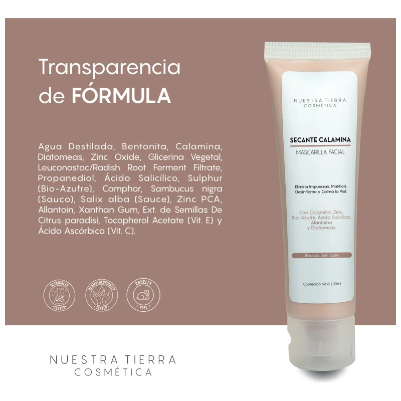 Mascarilla Facial Secante Matificante Calmante